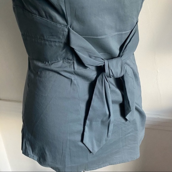 BCBGMaxazria • Medium Blue Button Front Blouse - Picture 5 of 6